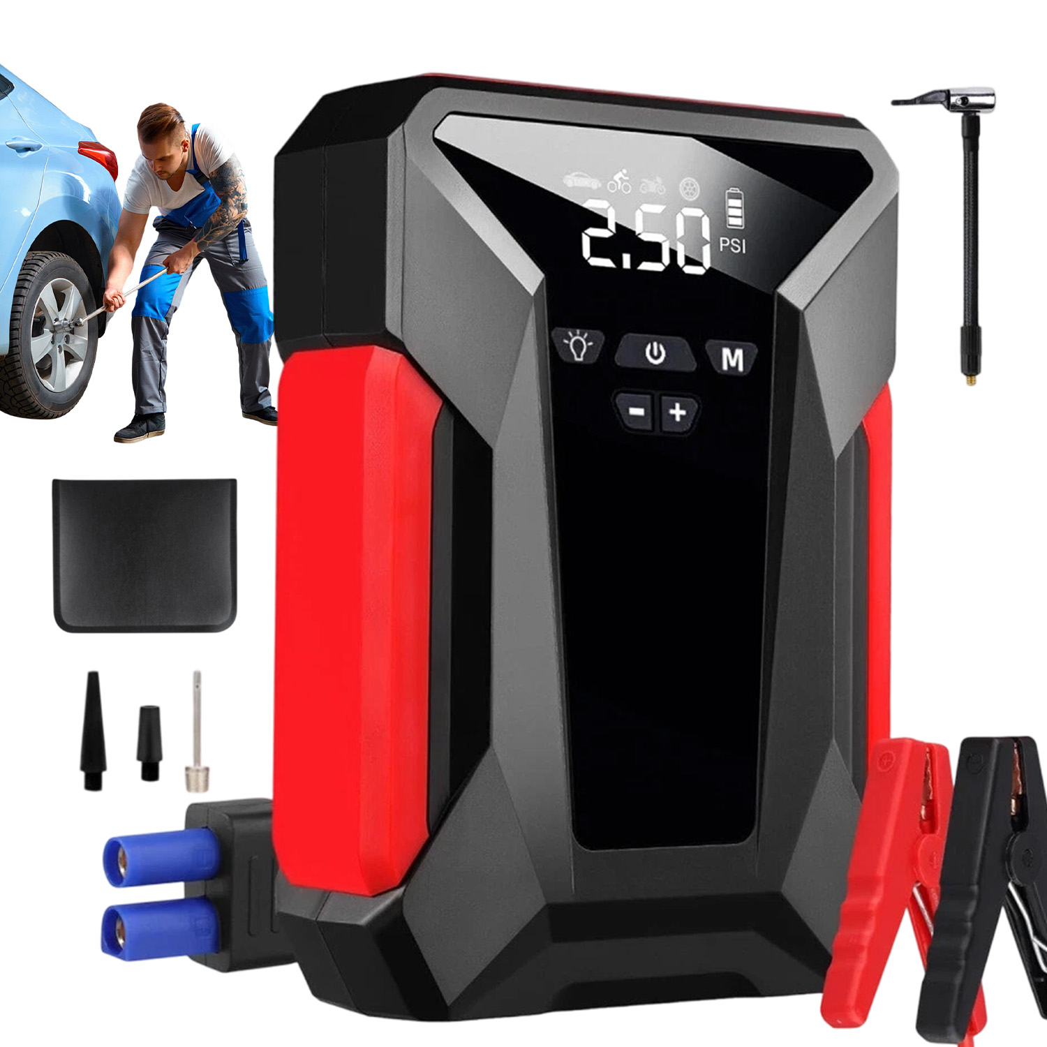 Výkonný Booster Powerbank Přenosný Car Jump Starter Startování Svítilna 10000MAH