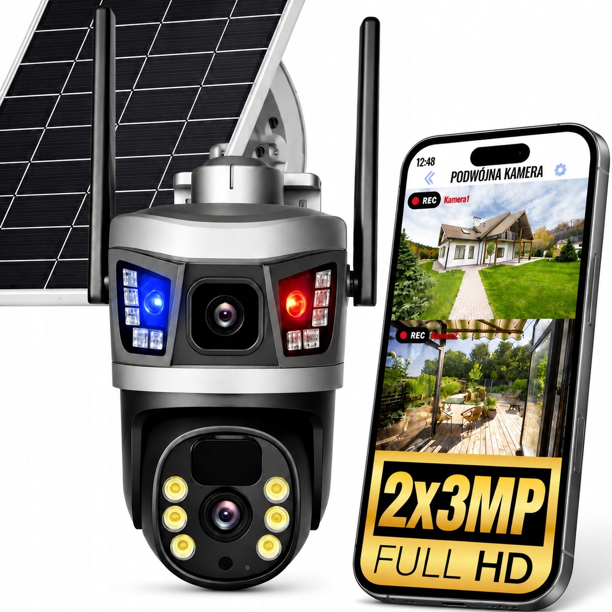 YM09-B Solární kamera 4G Lte 4K 6MP Obousměrná venkovní kamera