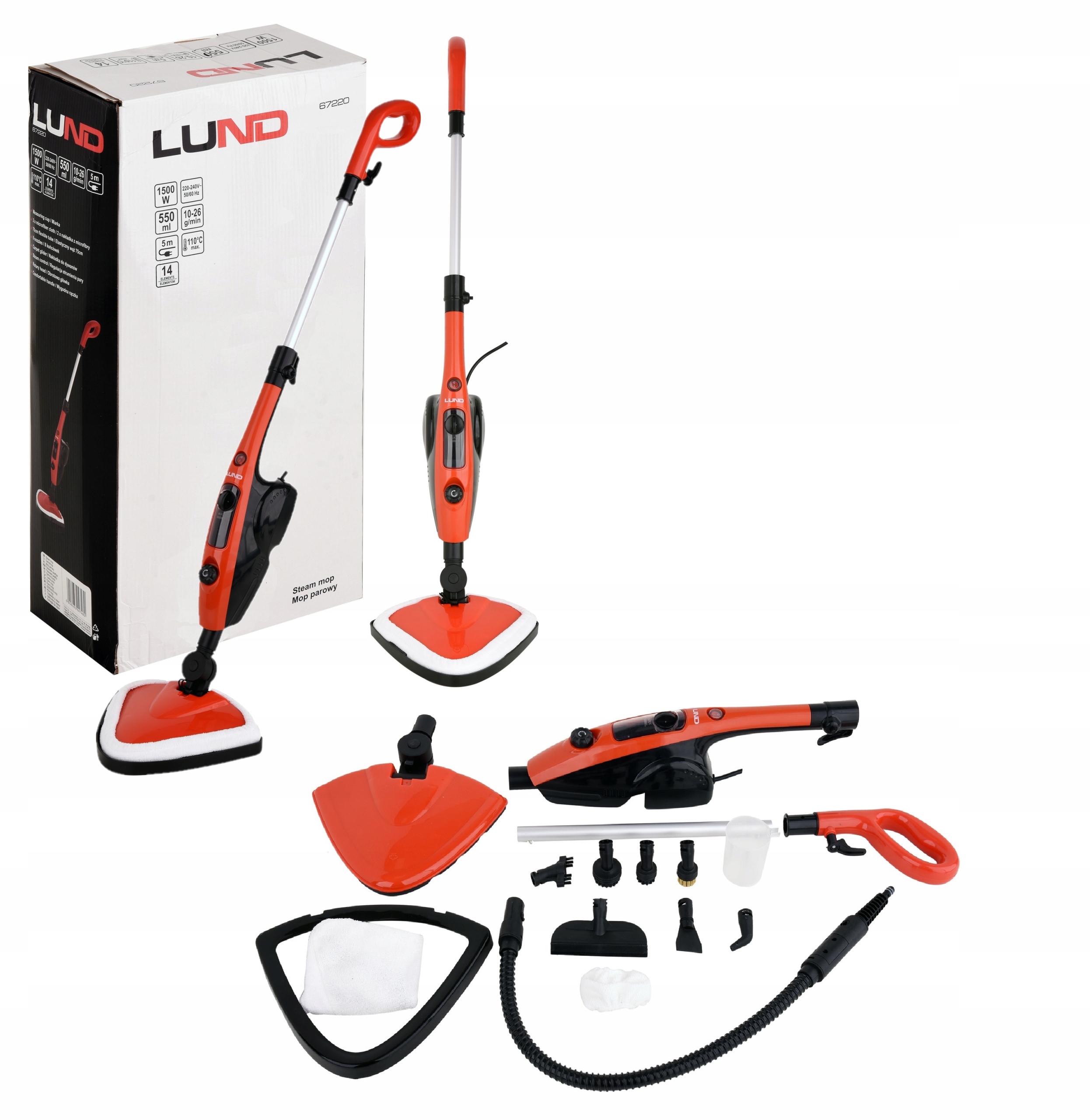 Parný Mop Parný Čistič S Reguláciou Lund 67220