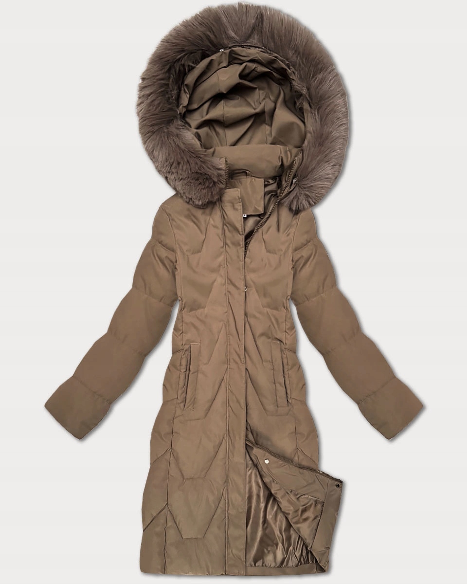 Zimní Bunda Kapuce 16M9201 Camel S (36)