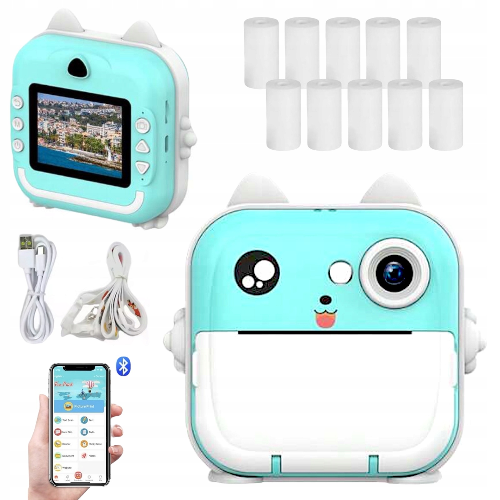 Drukuś Mini Fotoaparát Instantní Termální 10 Rolí