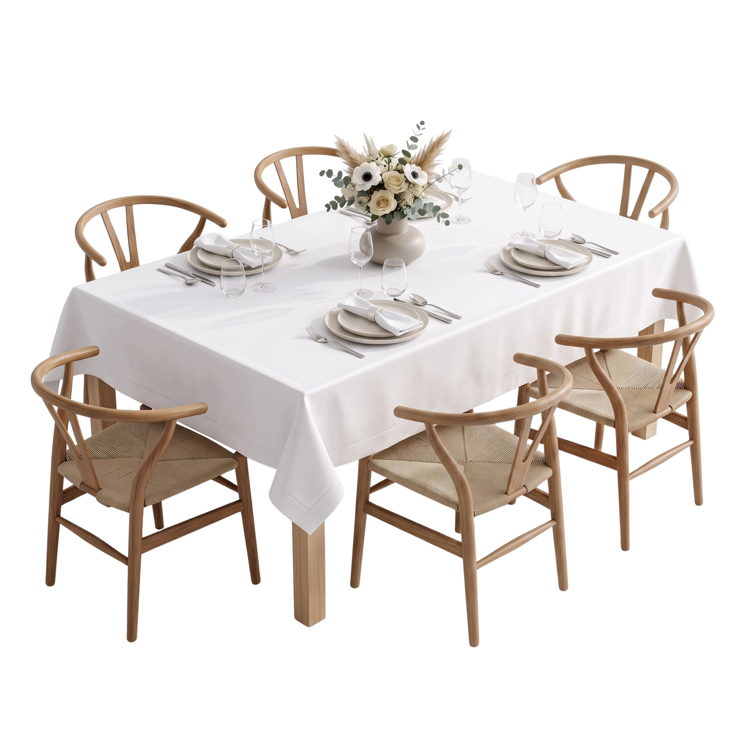 Plamovzdorný ubrus na stůl Bílý vánoční silný Hladký Elegant 150x350