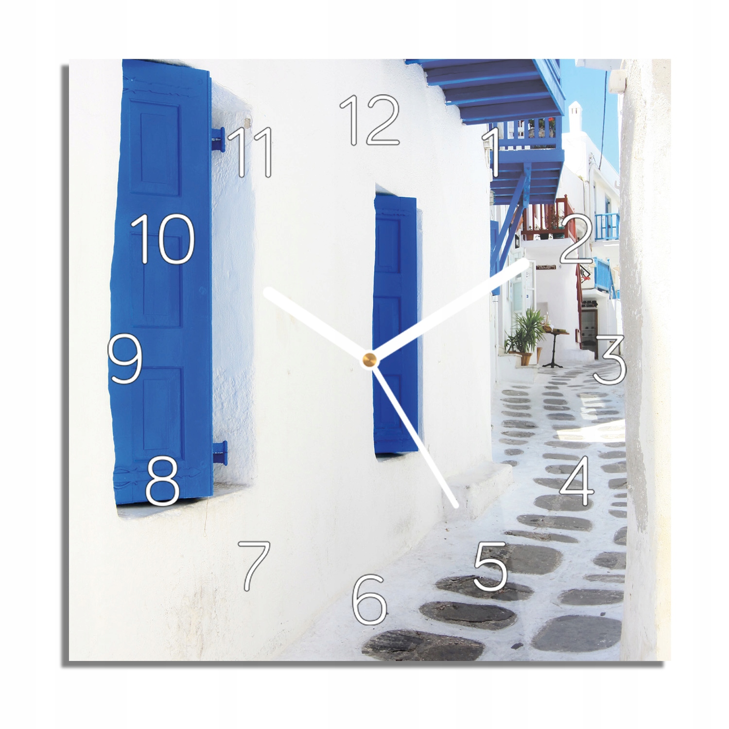 

Ulica Santorini foto-zegar nowoczesny 30x30 z foto