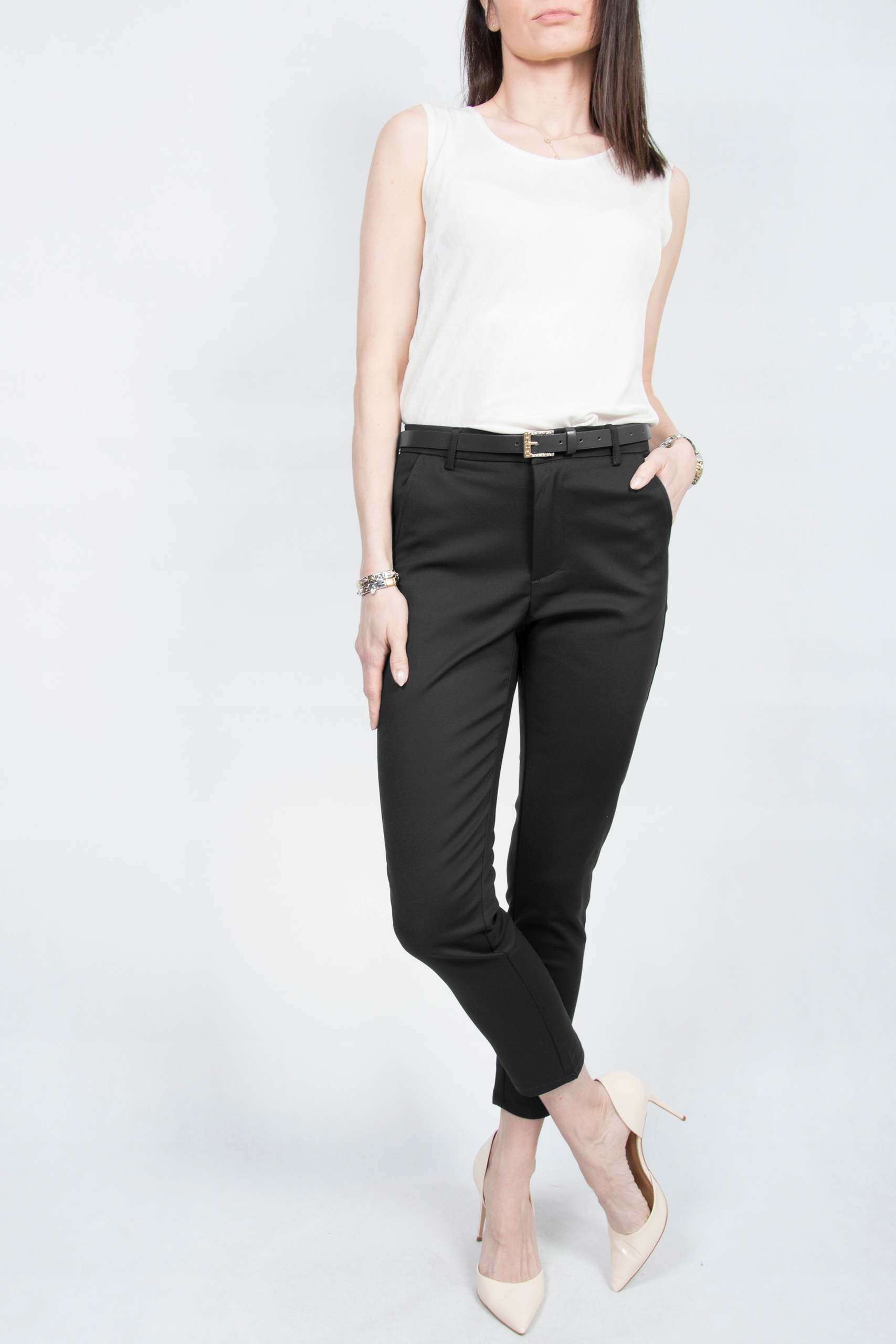 #CL ELEGANCKIE SPODNIE CYGARETKI Push-up roz.52 Materiał dominujący bawełna