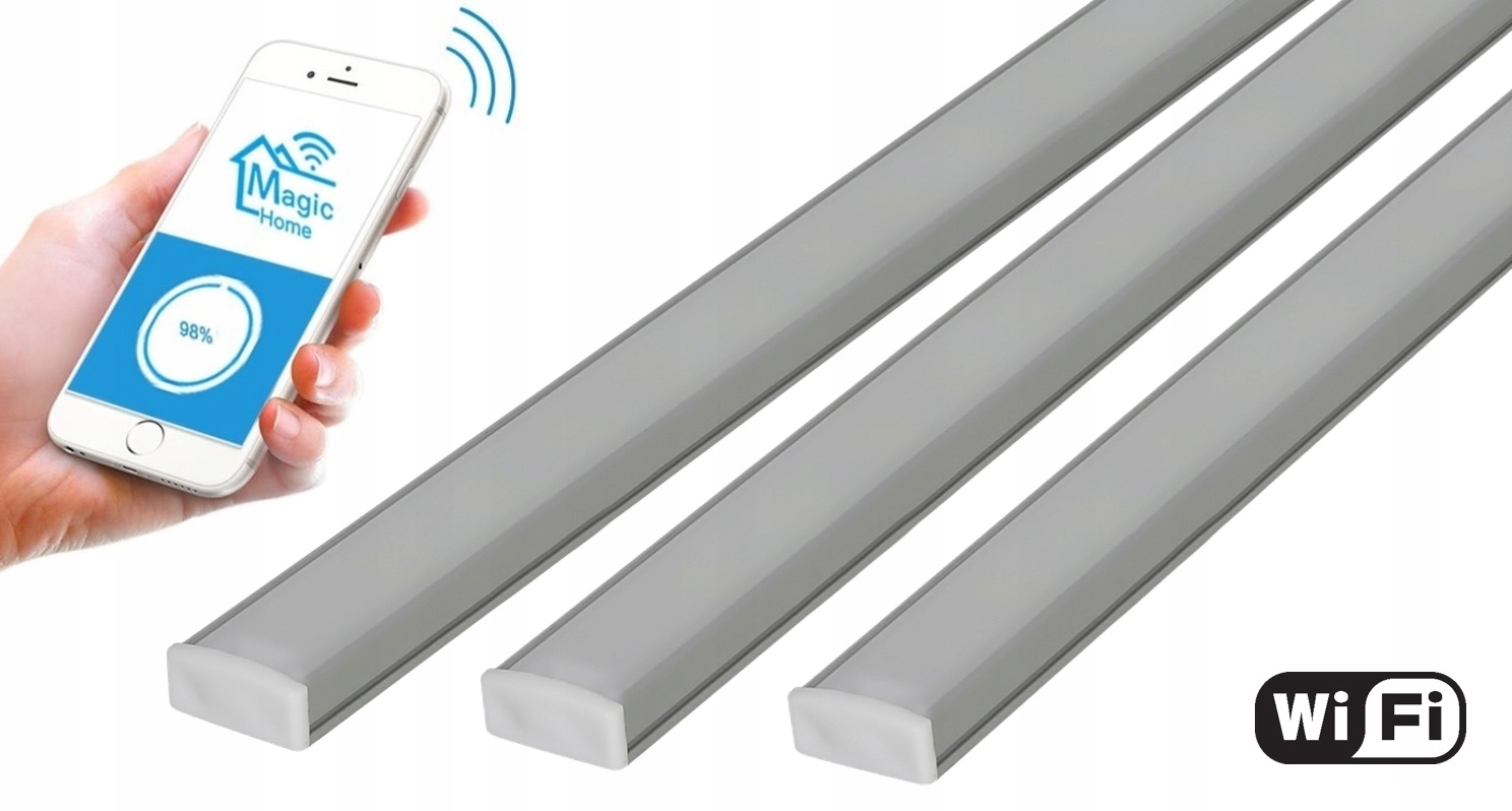 Led jednoduchá nábytková lišta pod skříňku 3x70 cm WiFi