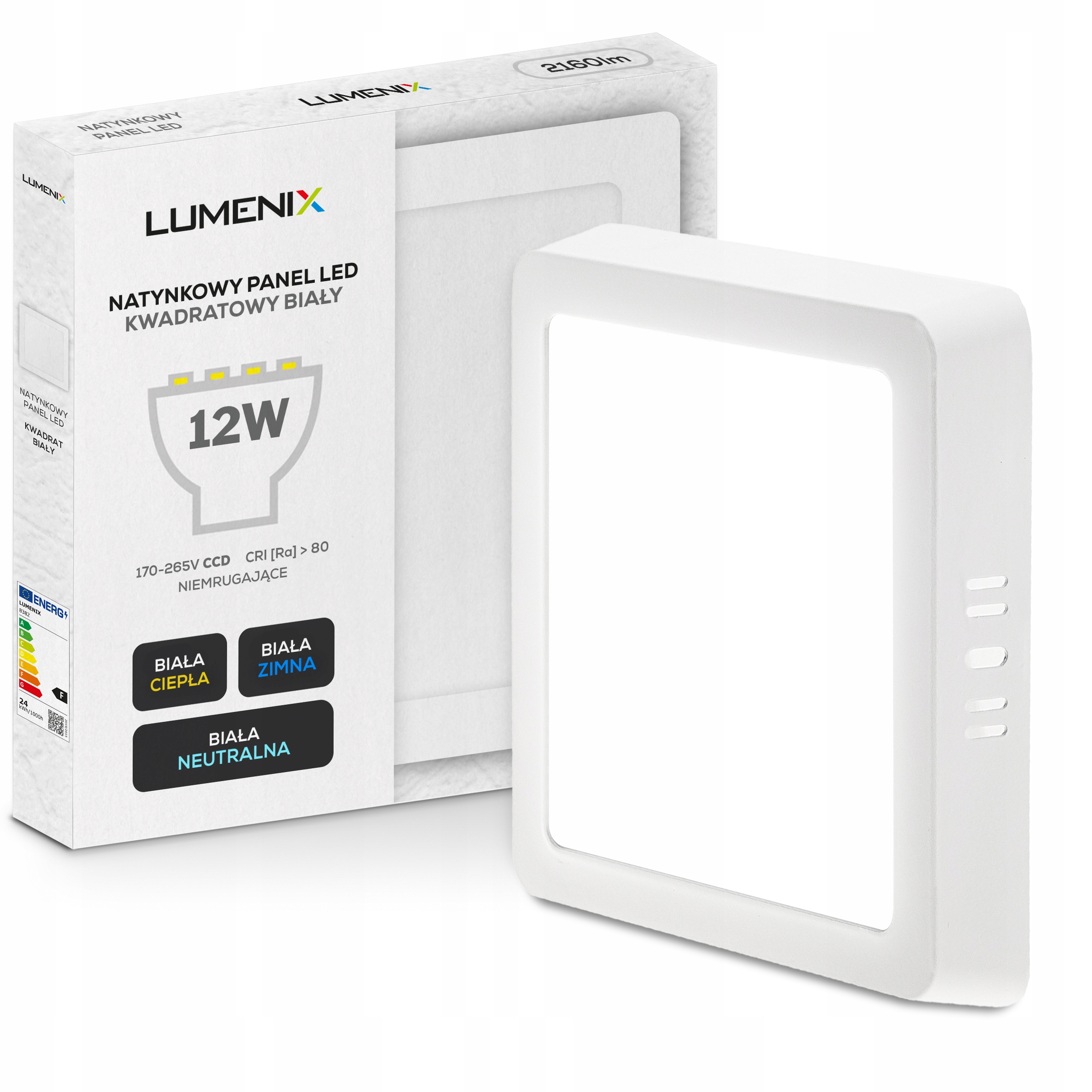 

Panel plafon Led Natynkowy 12W Niemrugający CCD