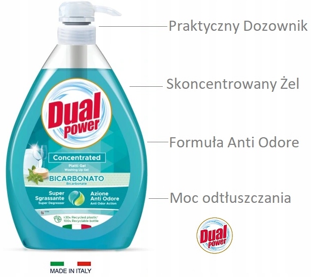 

Dual Power Koncentrat do naczyń Bicarbonato z Sodą
