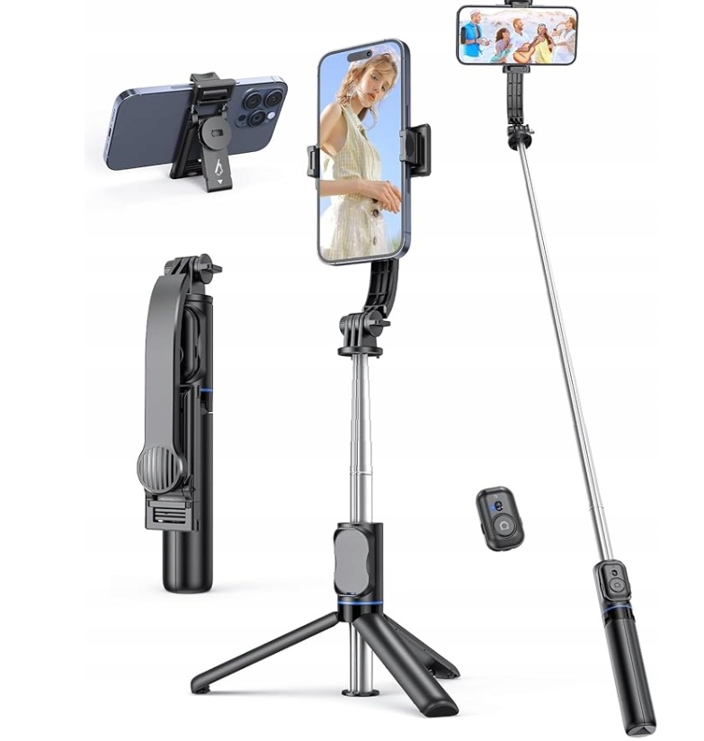 Selfie Stick C01 statyw kij selfie Led 106 cm
