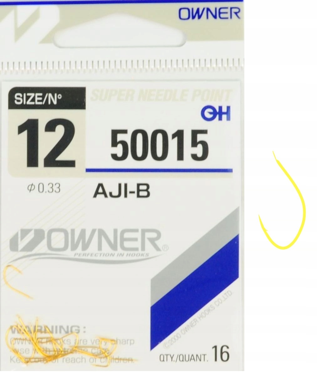 Nr 12 Haczyki Owner Aji-b 50015 Złote Bardzo Ostre