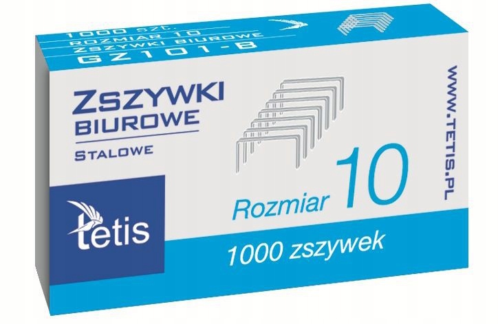 

Zszywki Tetis Mini, NR10 Stalowe, 1000SZT