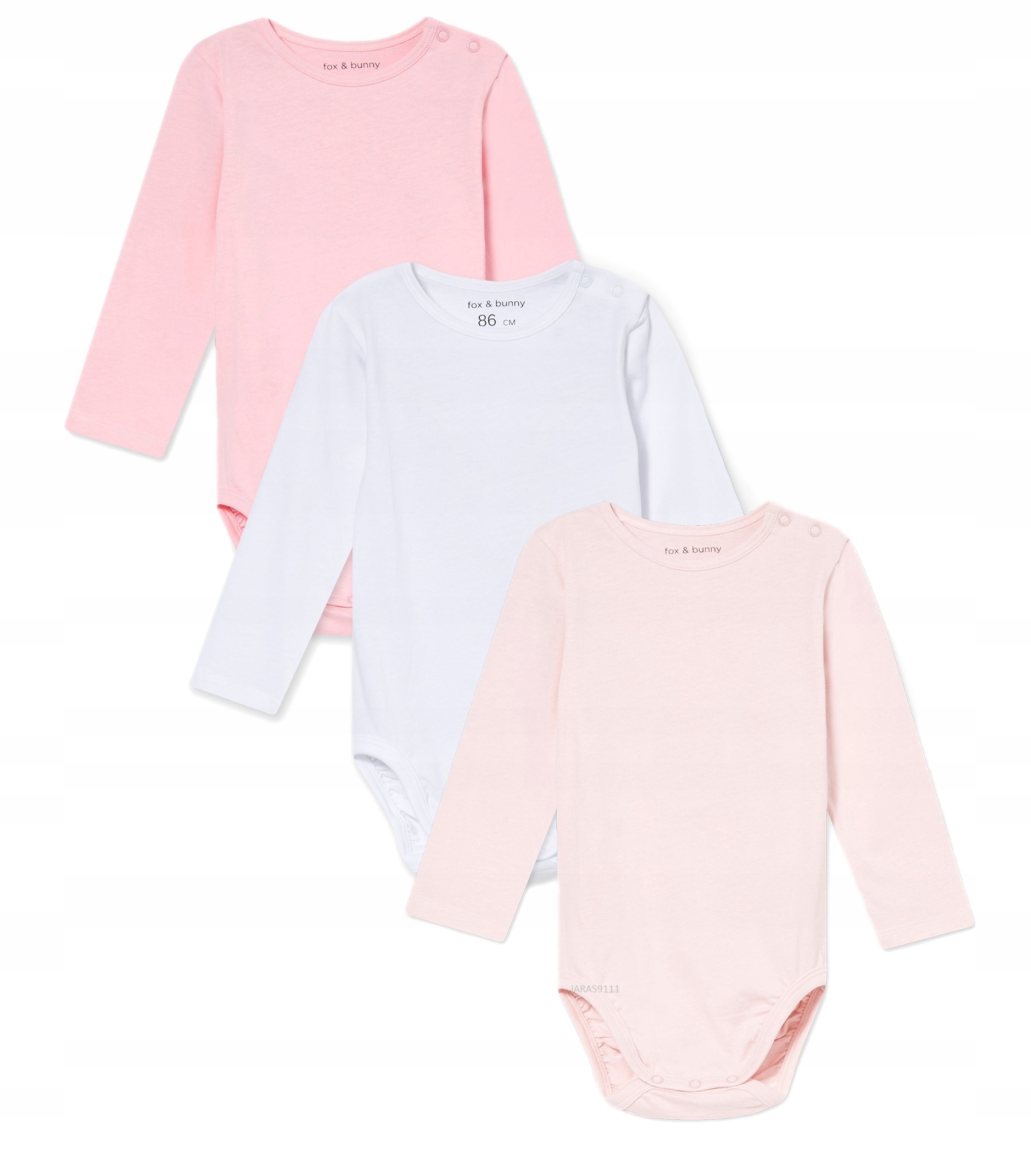 

Body 3 Pack Dziewczęce Długi Rękaw Kolor 80