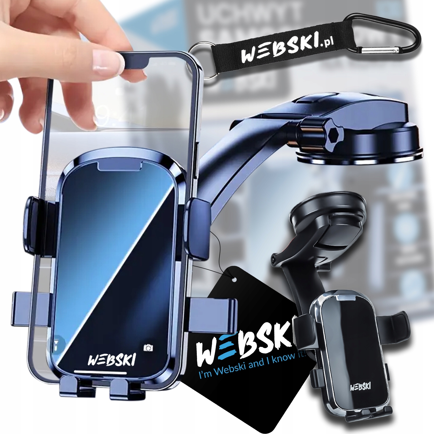Uchwyt Do Samochodu Na Telefon Szybę Deskę Kokpit Samochodowy Holder Mocny