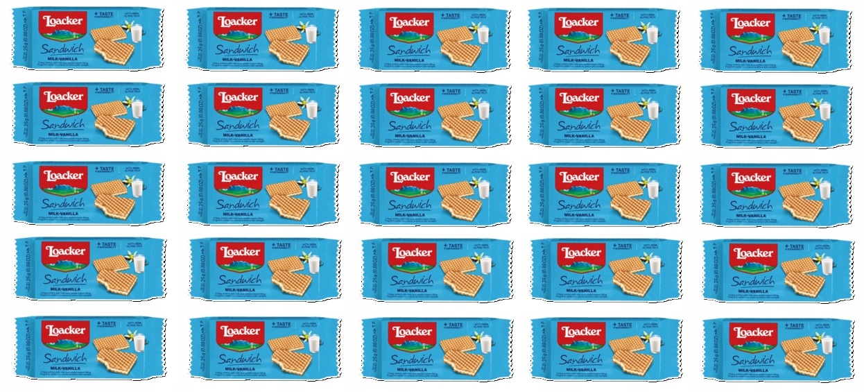25 x 25 g Loacker Sandwich Oplatek mléčně-vanilkový Karton