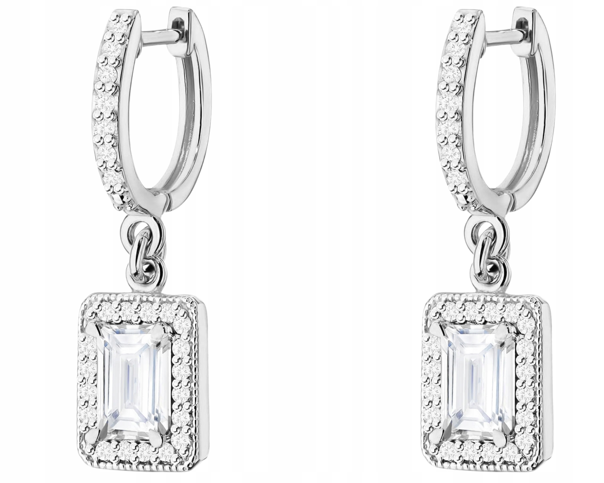 Bílé zlato Náušnice s brilianty Lab Závěsné anglické zapínání 585