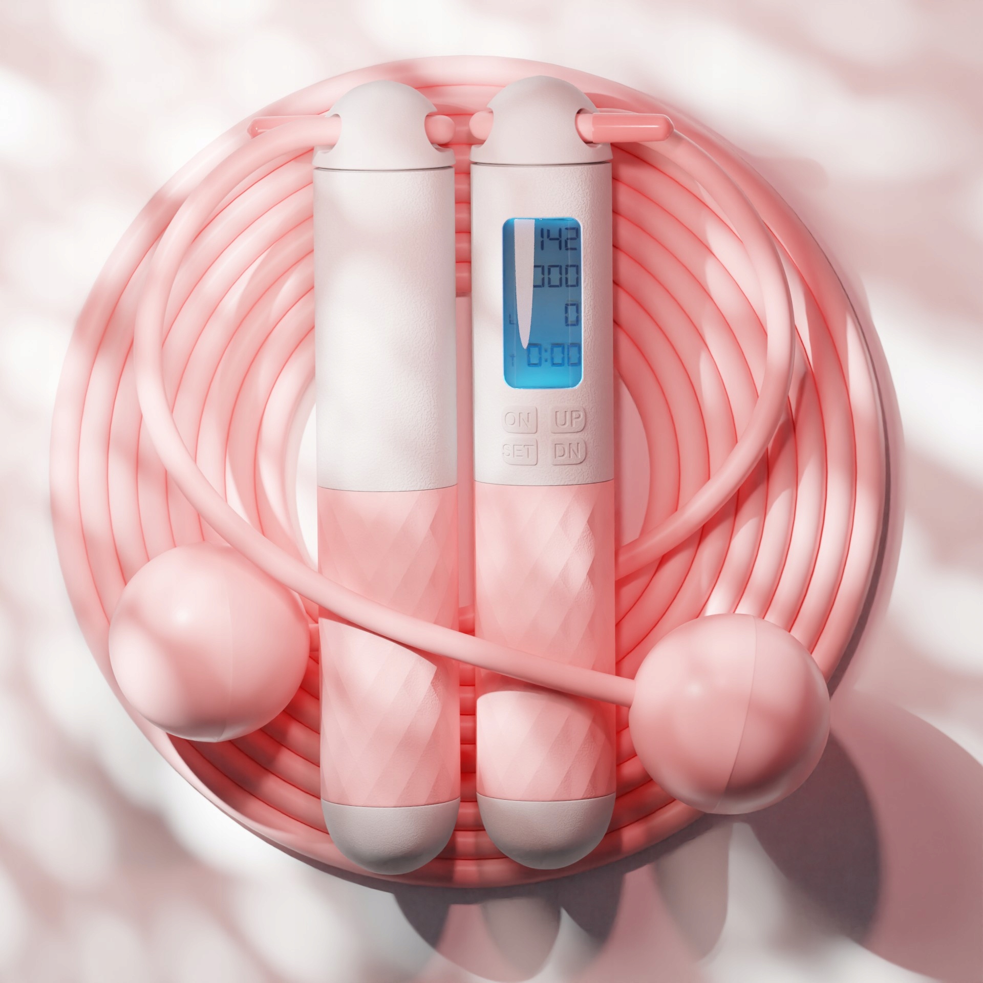 Skakanka z kulkami licznikiem LED regulacją, 280cm Długość linki 280 cm