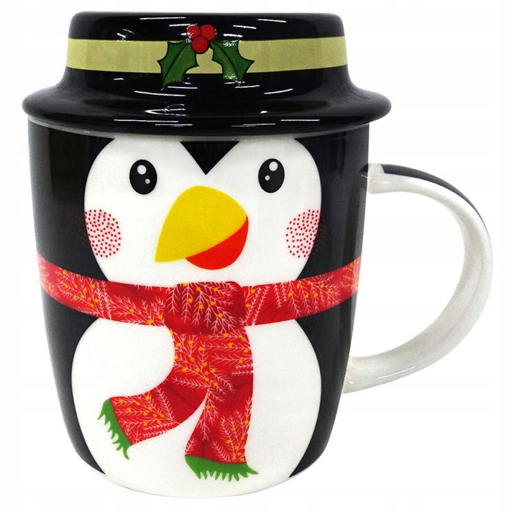 

Kubek z pokrywką Zimowy Wesoły Pingwinek 330 ml