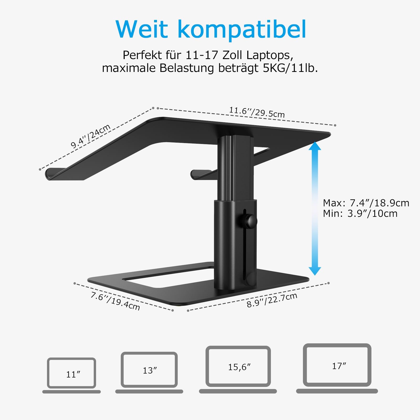 BOYATA Stojak Na Laptopa Regulowany Aluminiowy — miniatura 6