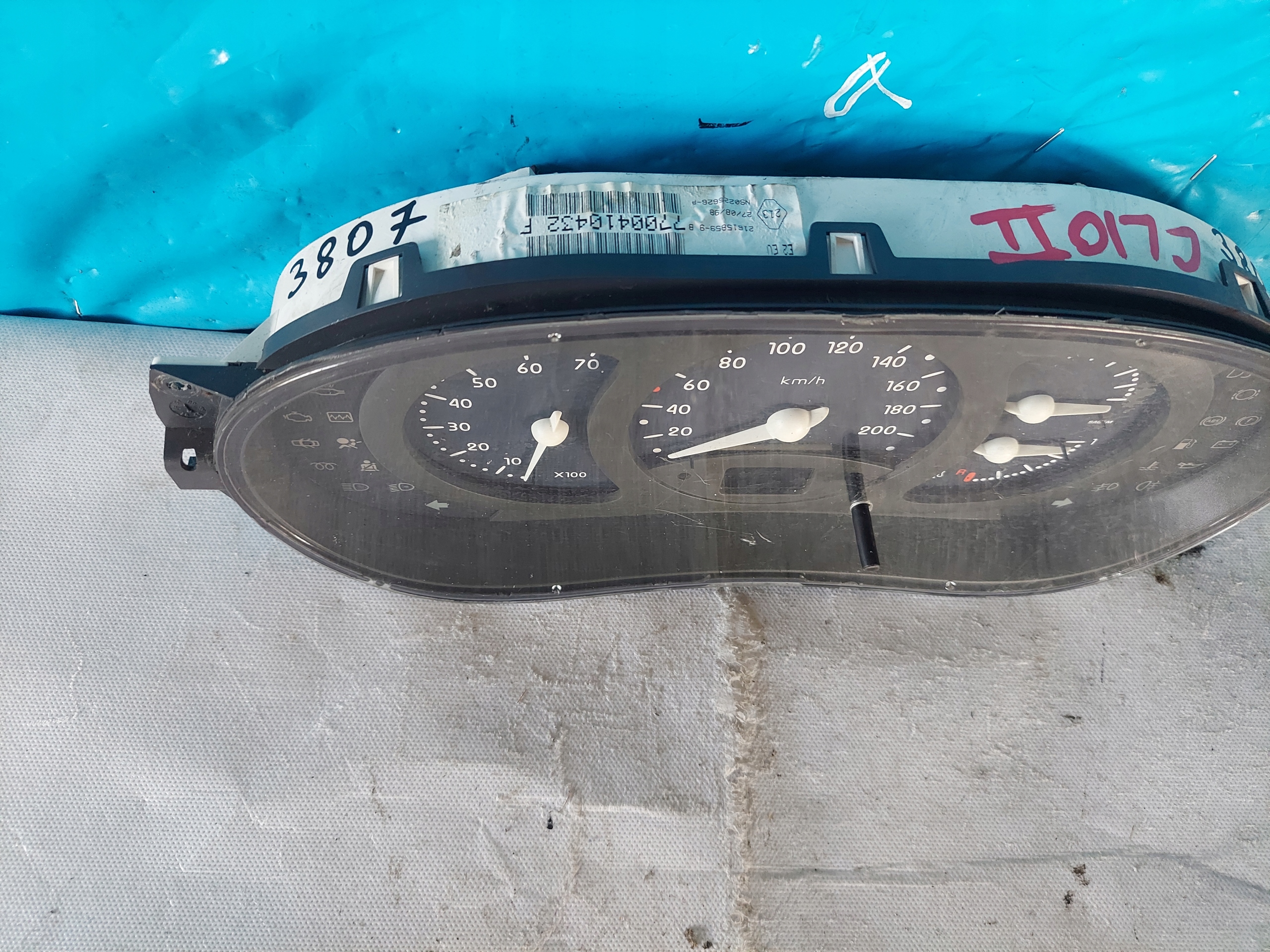 dials clock CLIO II 1.2 B 7700410432F