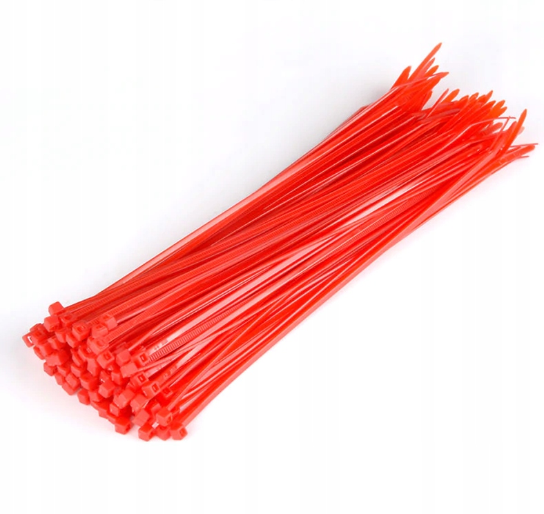 Opaski Zaciskowe Kablowe 200x4,8mm Czerwone 100szt
