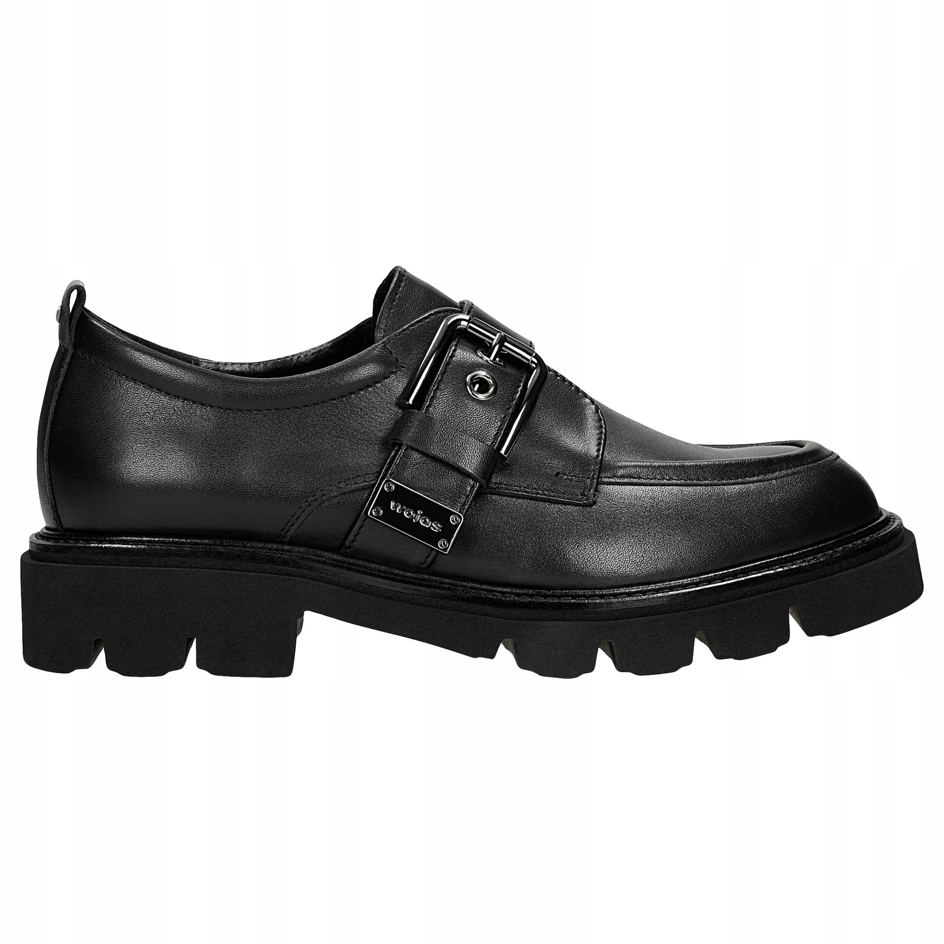 Černé kožené monky s jednou sponou vel. 39