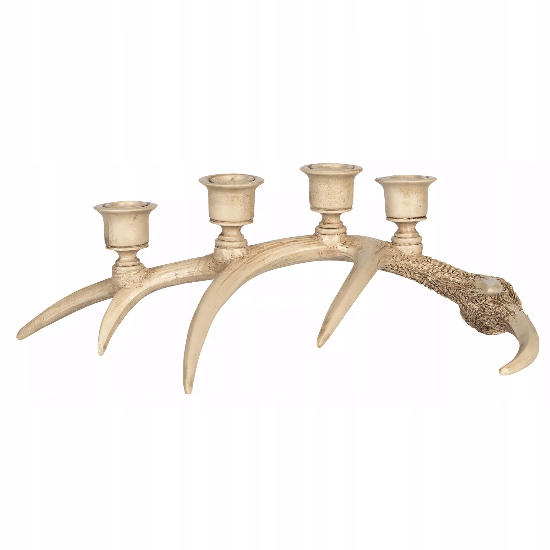 Vánoční Svícen Kandelabr Béžový roh soba jelena velká ozdoba 38 Cm