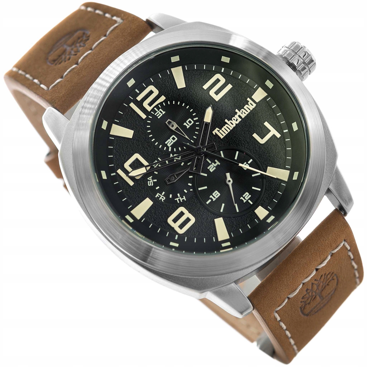 Pánské Hodinky Timberland TDWGF9001702 Hnědé Na Řemínku Datumovka