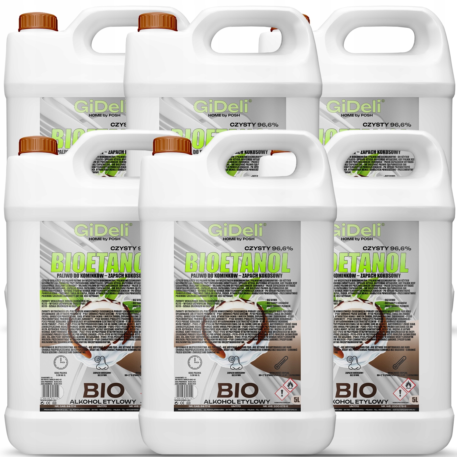 Bioetanol do krbu 6 x 5 l s vôňou kokosu, biopalivo