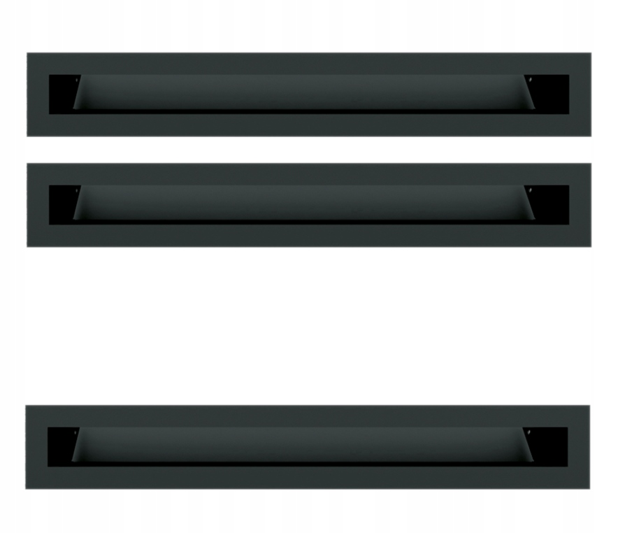 Větrací krbová mřížka Luft černá 60x400 45s 6x40 3ks sada kpl