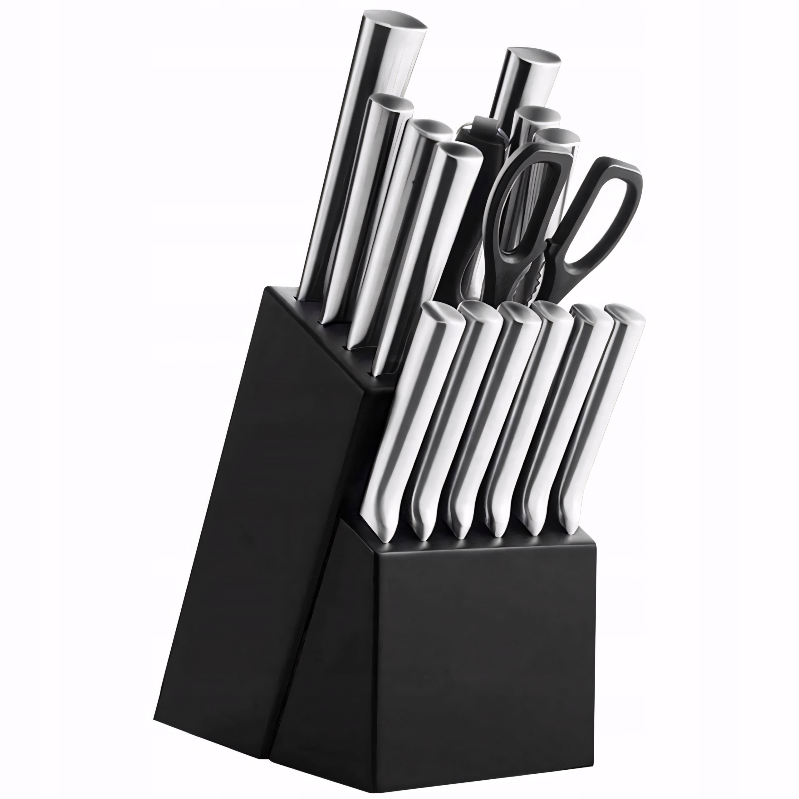 Sada Kuchyňských Nožů V Bloku, Celoocelový Stojan Na Chléb, 16 Ks