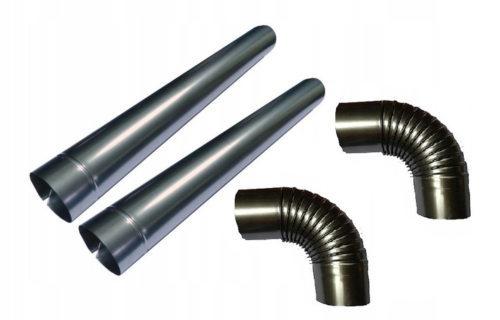 Zestaw kominowy dymny piecowy fi 120mm stalowy 2 rury 2 kolana