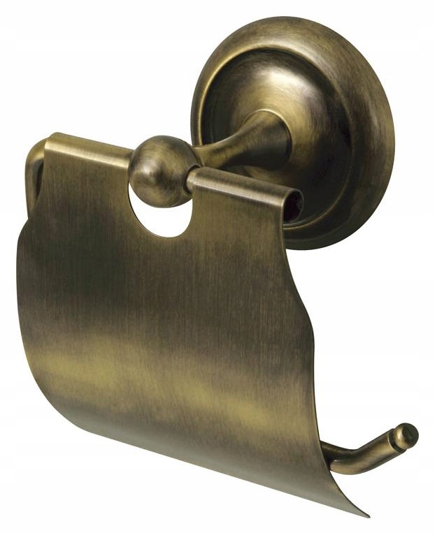 

Uchwyt na papier toaletowy z klapką mosiądz retro