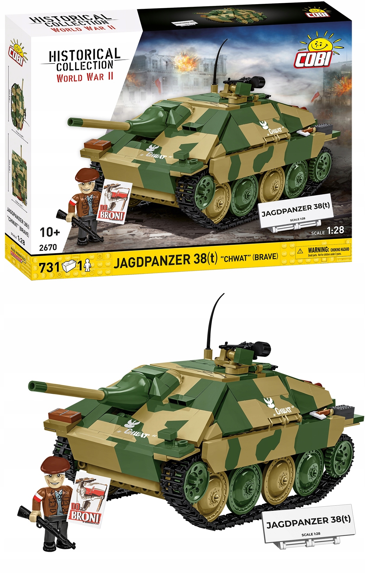 COBI-2670 Historical Collection Wwii Jagdpanzer 38(T) "Chwat"