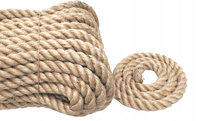 Jutové lano přírodní ozdobná jutová šňůra 16 mm 50 m