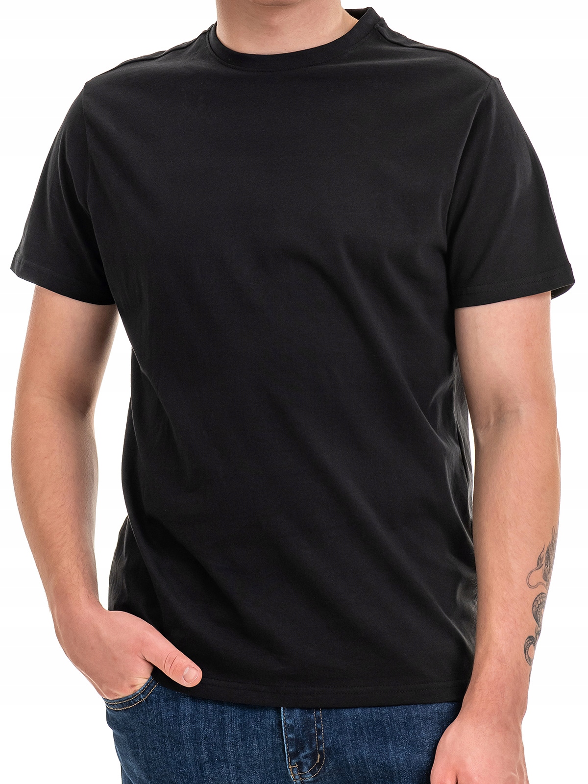 

T-shirt męski gładki basic bawełniany czarny XL