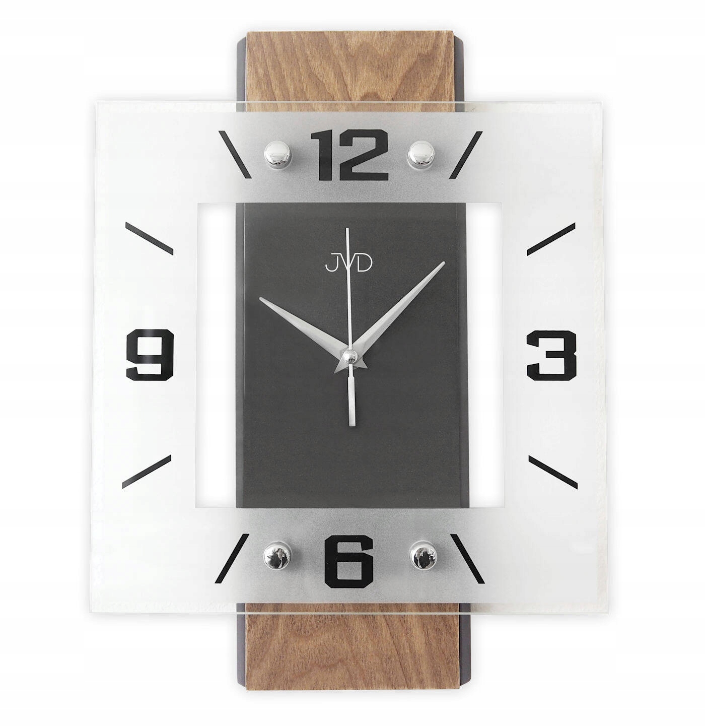 Elegantný, Tichý Drevený Sklenený Nástenný Hodinový Stroj Jvd NS22016.78 Do Izby