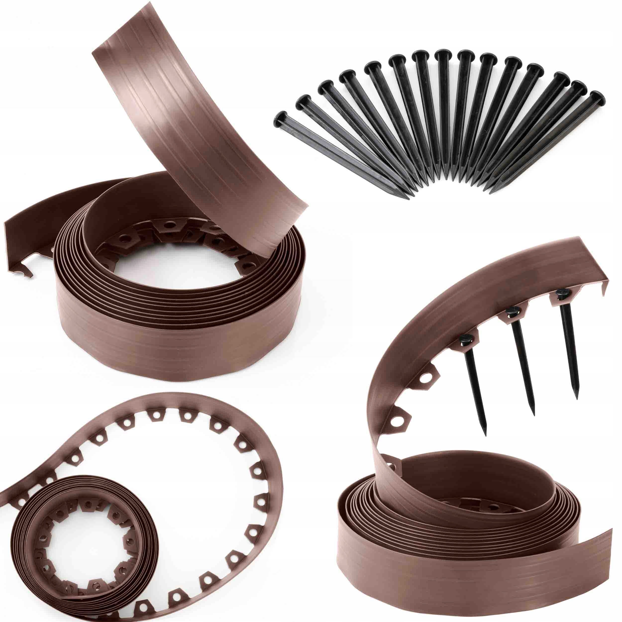 Zahradní lem trávníku z plast 40 m Hnědý 8 cm Bronz