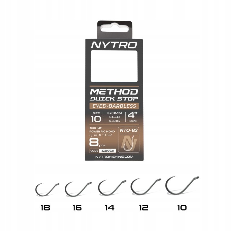 Przypony Nytro Method Quick-Stop NTO-B2 Barbless #12/0,21mm/10cm