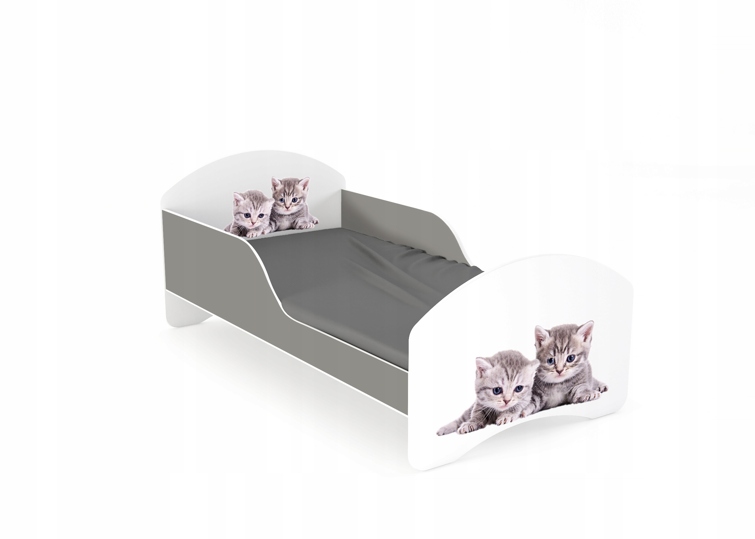 Łóżko dziecięce LEO2 160x80 biało-szare Typ łóżko pojedyncze