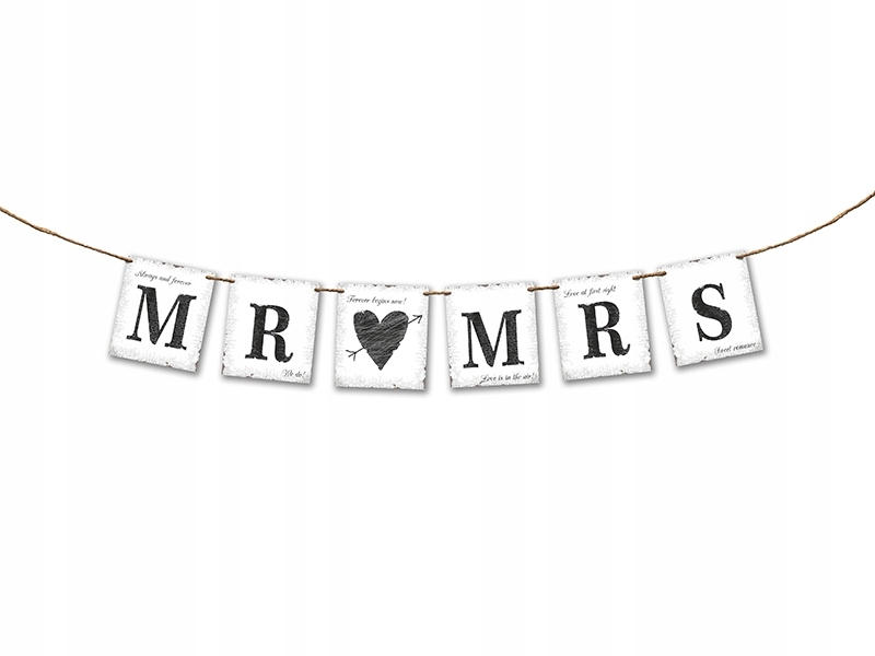 

Baner Weselny Mrs & Mr Dekoracja Ślubna 100cm