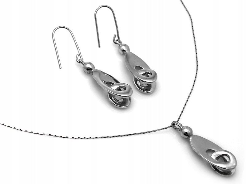 Stříbrný elegantní závěsný set náhrdelníku a náušnice 925, sada dárek