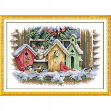 Kanva s potiskem vyšívací sada (kanva,mulina)