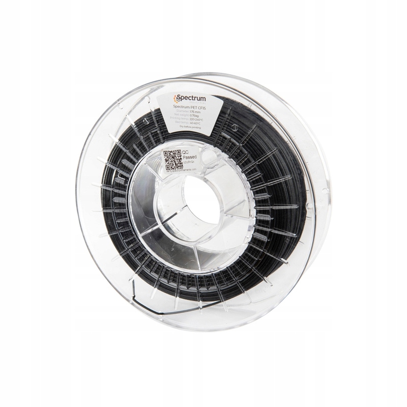 Filament Spectrum Pet CF15 čierny 1,75mm 0,75kg