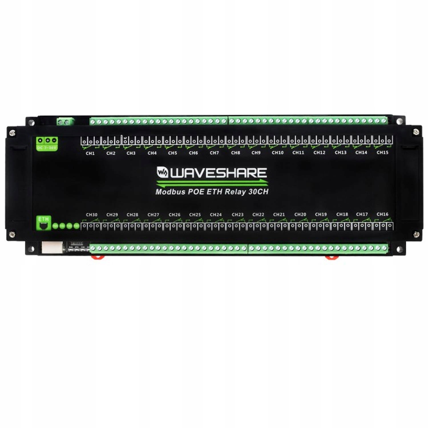 Moduł przekaźników 30 kanałowy Waveshare Modbus Poe Eth Relay 30CH izolowan