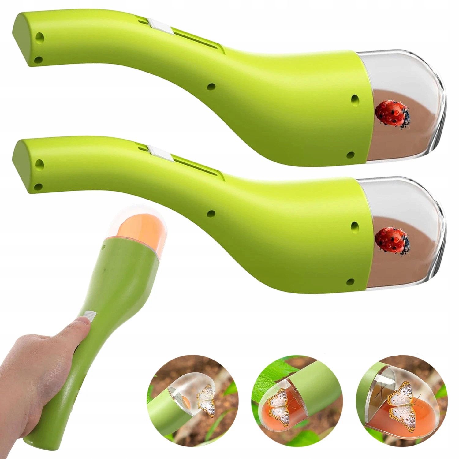 Lapač Hmyzu Pro Děti 2 Kusy Zelený S Pozorovatelem, Dlouhá Rukojeť
