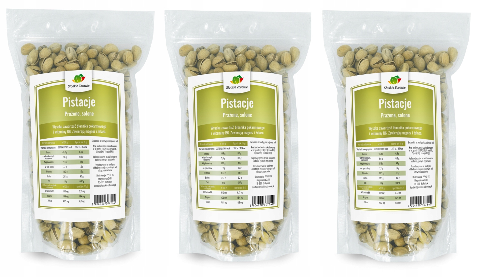 Levně Pistácie Solené 3x 1kg Pražené Přírodní sada