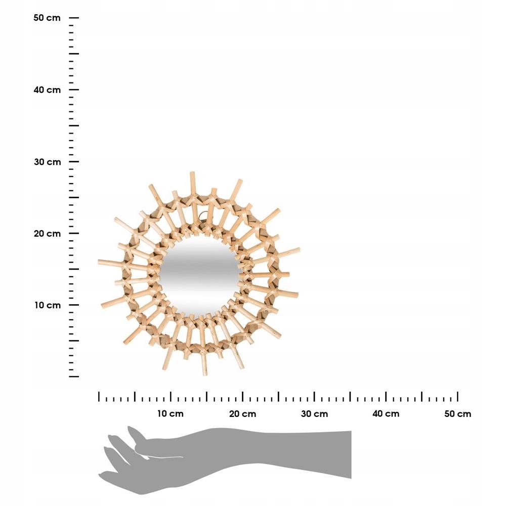 Lustro ścienne komplet 3 szt boho wiklina okrągłe Marka Atmosphera