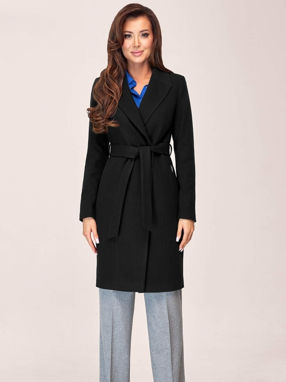 Zartex dámský černý klasický kabát na jaro a léto Molly SS24 velikost 44