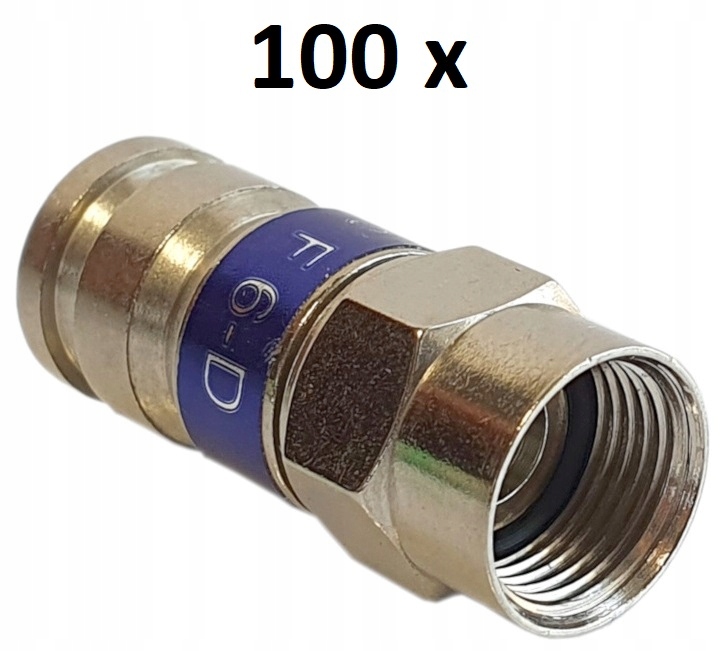 

Wtyki Złącza F typu Pct Kompresyjne RG-6 100szt.