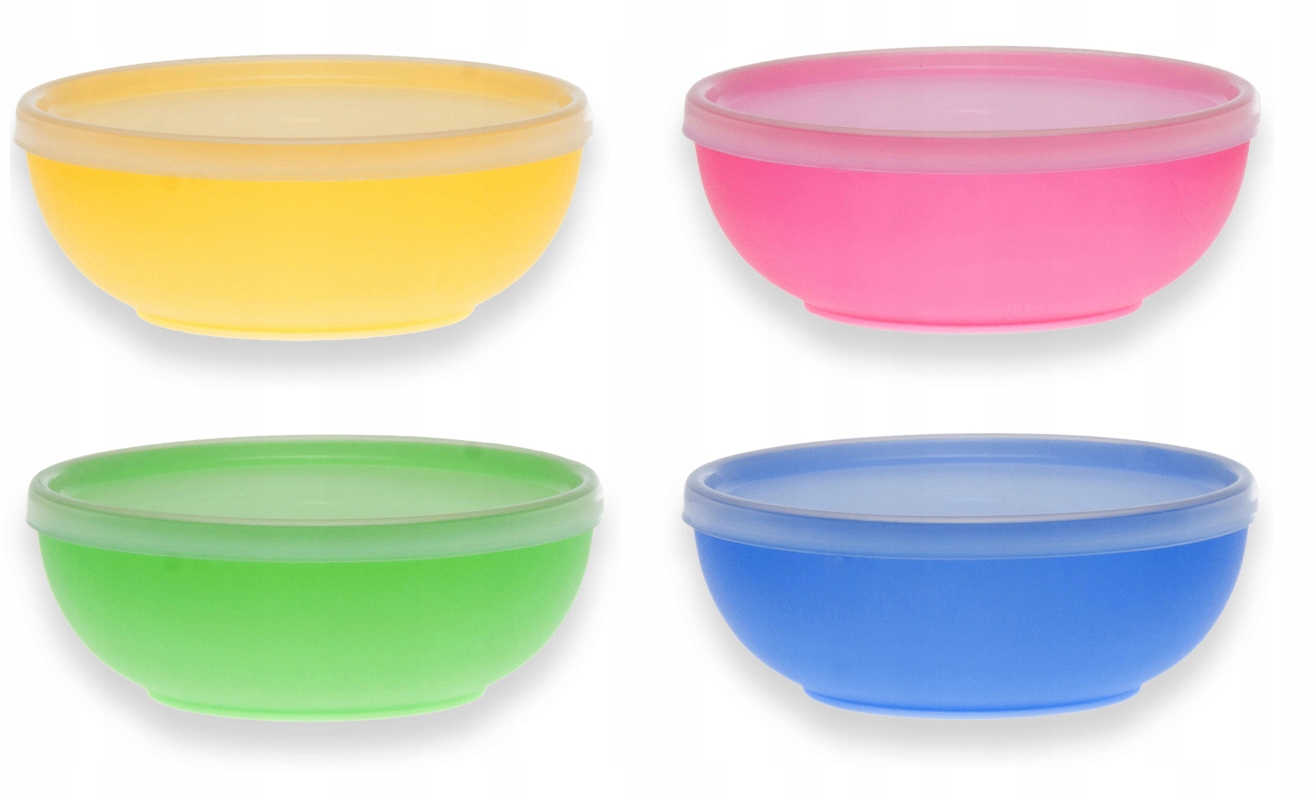 

Miseczki plastikowe z pokrywką 14 cm 600 ml 4 szt