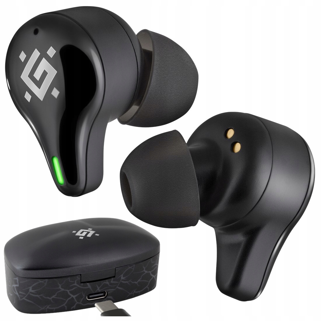 Sluchátka Do Uší Bluetooth Cyberdots 250 Gaming Černá Bezdrátová